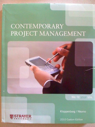 9781111062651: CONTEMPORARY PROJECT MANAGEMENT 2010 CUSTOM EDITION