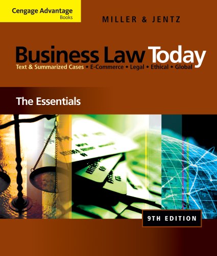 Bundle: Cengage Advantage Books: Business Law Today: The Essentials, 9th + Business Law Digital Video Library Printed Access Card (9781111081355) by Miller, Roger LeRoy; Jentz, Gaylord A.