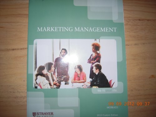 Imagen de archivo de Marketing Management (2010 Custom Edition Strayer University) a la venta por BookHolders