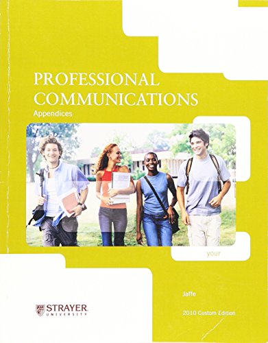 Stock image for Professional Communications Appendices for sale by ThriftBooks-Atlanta