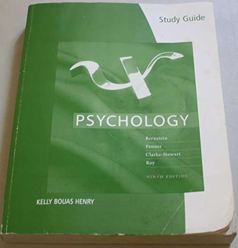 Beispielbild fr Study Guide for Bernstein/Penner/Clarke-Stewart/Roy's Psychology, 9th zum Verkauf von SecondSale