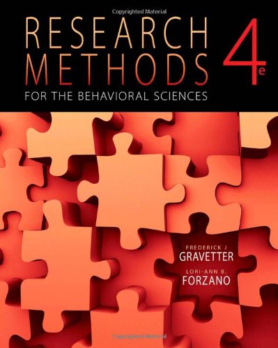 Beispielbild fr Research Methods for the Behavioral Sciences, 4th Edition zum Verkauf von BooksRun