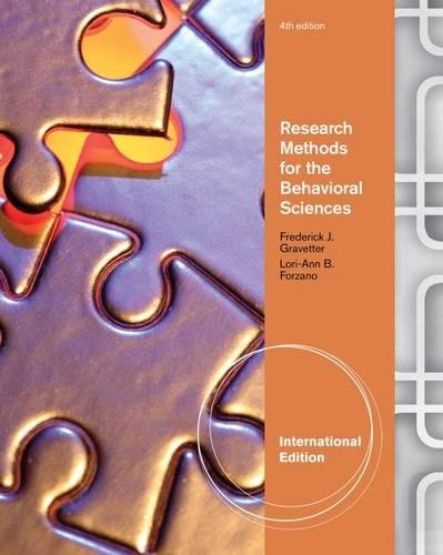 Beispielbild fr Research Methods for the Behavioral Sciences, International Edition zum Verkauf von Better World Books