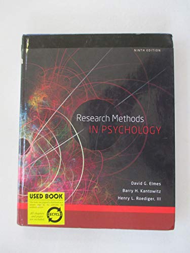 Beispielbild fr Research Methods in Psychology zum Verkauf von Better World Books