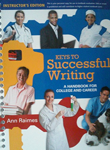 Imagen de archivo de Keys to Succesful Writing (Instructor's Edition) a la venta por BookHolders