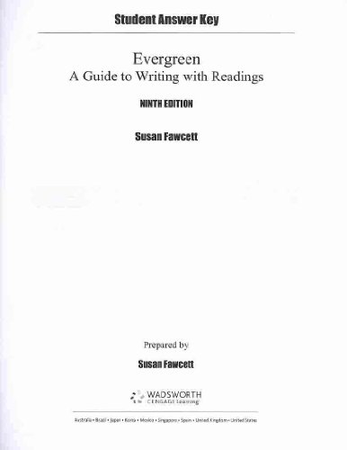 9781111353766: Student Answer Key for Fawcett's Evergreen: A Guide to Writing with Readings, 9th