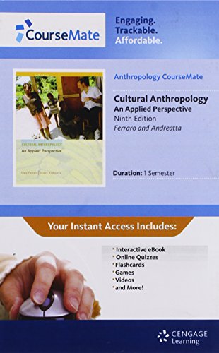 CourseMate with InfoTrac 1-Semester Printed Access Card for Ferraro/Andreatta's Cultural Anthropology: An Applied Perspective, 9th (9781111355180) by Ferraro, Gary; Andreatta, Susan