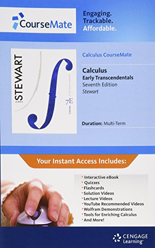 Stock image for CourseMate, 3 term (18 months) Printed Access Card for Stewart's Calculus: Early Transcendentals, 7th for sale by HPB-Red