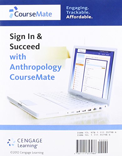 Anthropology CourseMate with eBook, InfoTrac 1-Semester Printed Access Card for Jurmain/Kilgore/Trevathan/Ciochonâ€™s Introduction to Physical Anthropology 2011-2012 Edition, 13th (9781111357986) by Jurmain, Robert; Kilgore, Lynn; Trevathan, Wenda; Ciochon, Russell L.