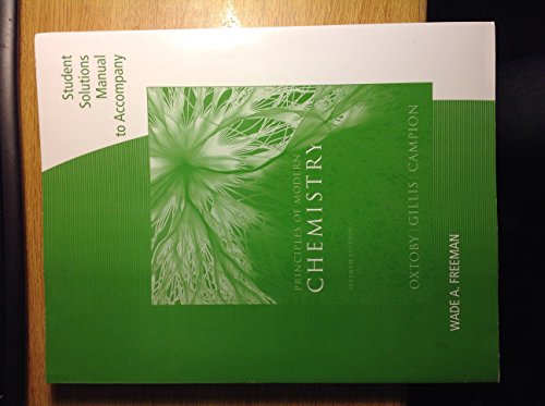 9781111427245: Student Solutions Manual for Oxtoby/Gillis' Principles of Modern Chemistry, 7th