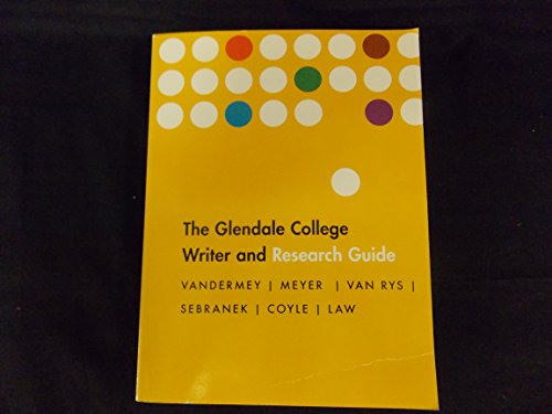 Stock image for GLENDALE COLLEGE WRITER+RSRCH. for sale by ThriftBooks-Atlanta