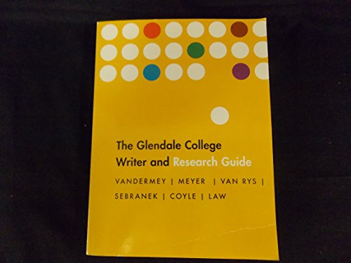 Stock image for GLENDALE COLLEGE WRITER+RSRCH. for sale by SecondSale