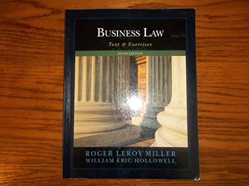 9781111470104: Business Law Text & Exercises (6th Edition)