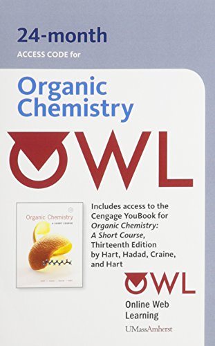 Stock image for OWL (24 months) Printed Access Card for Hart/Craine/Hart/Hadad's Organic Chemistry: A Short Course, 13th for sale by A Team Books