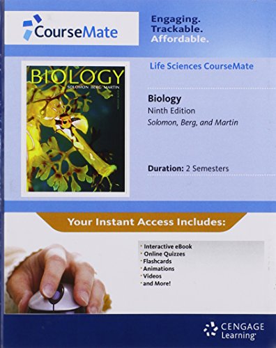 Stock image for Biology CourseMate with eBook 2-Semester Printed Access Card for Solomon/Berg/Martin's Biology, 9th for sale by Bulrushed Books