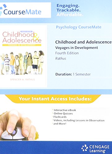 Psychology CourseMate eBook Printed Access Card for Rathus' Childhood and Adolescence: Voyages in Development, 4th (9781111477998) by [???]