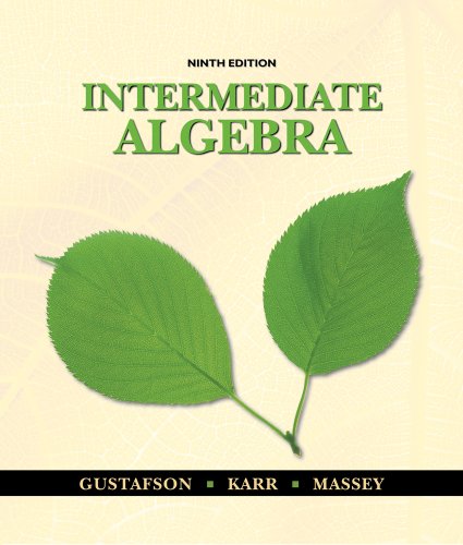 Bundle: Intermediate Algebra, 9th + Student Workbook (9781111486105) by Gustafson, R. David; Karr, Rosemary; Massey, Marilyn