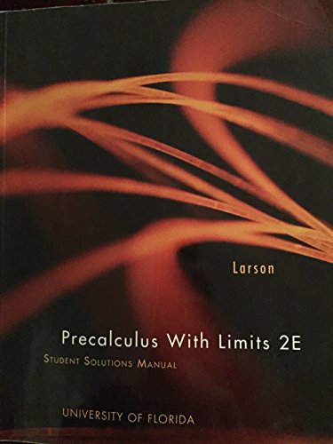 Stock image for Precalculus With Limits, 2E: Student Solution Manual (University Of Florida) for sale by ThriftBooks-Dallas