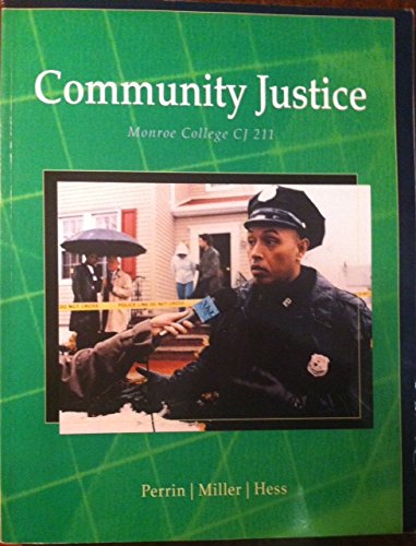 Beispielbild fr Community Justice (Monroe College) zum Verkauf von Better World Books