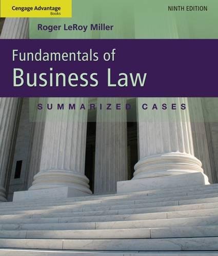 Imagen de archivo de Cengage Advantage Books: Fundamentals of Business Law: Summarized Cases a la venta por Ergodebooks