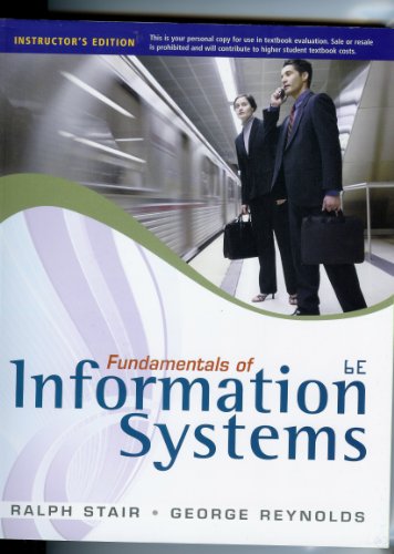 Stock image for Fundamentals of Information Systems (Instructor's Edition) for sale by High Park Books