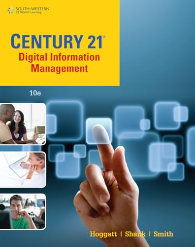 Imagen de archivo de Century 21 Digital Information Management, Lessons 1-145 (Century 21 Keyboarding) a la venta por HPB-Red