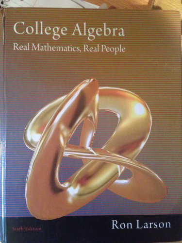 Imagen de archivo de College Algebra: Real Mathematics, Real People a la venta por The Book Cellar, LLC