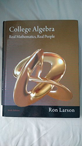 Imagen de archivo de College Algebra: Real Mathematics, Real People a la venta por SecondSale