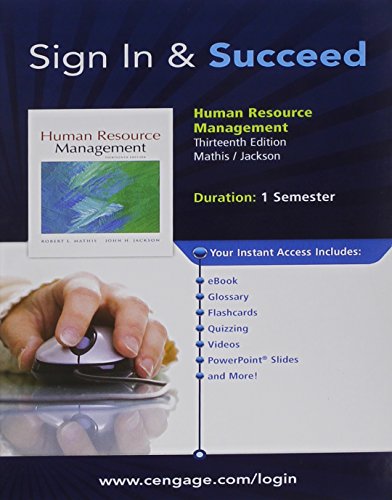 Stock image for CengageNOW Printed Access Card for Mathis/Jackson's Human Resource Management, 13th for sale by Bookseller909