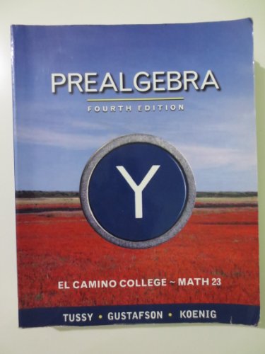 Stock image for Prealgebra (El Camino College~Math23) for sale by Discover Books