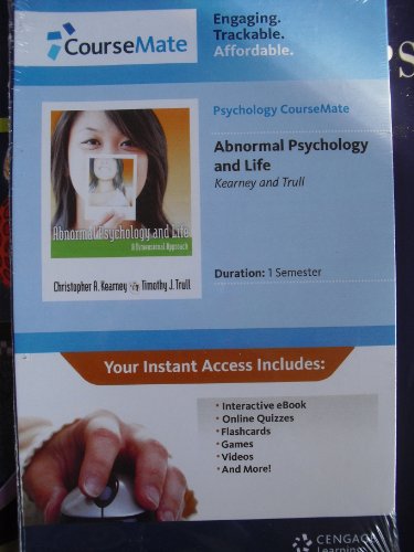 Imagen de archivo de Abnormal Psychology and Life (Coursemate Disc Textbook) a la venta por BookHolders