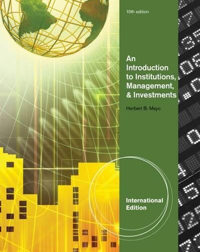 Stock image for An Introduction to Institutions, Management and Investments, International Edition for sale by Better World Books Ltd