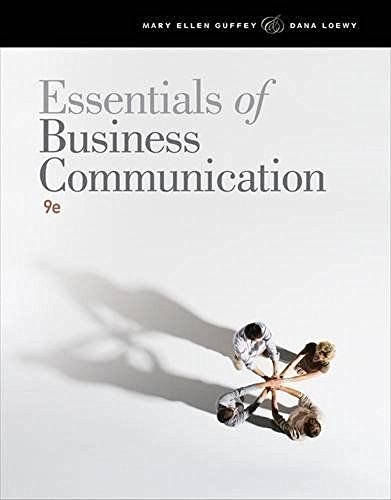 Imagen de archivo de Essentials of Business Communication a la venta por Better World Books