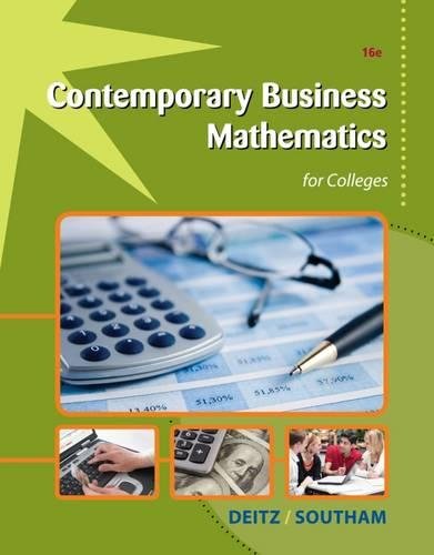 9781111821326: Contemporary Business Mathematics for Colleges