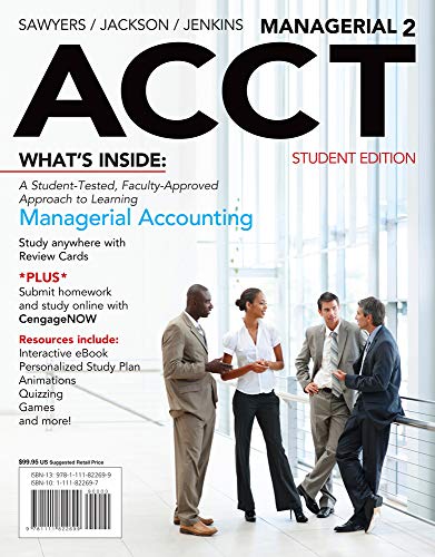 Imagen de archivo de Managerial ACCT2 (with CengageNOW with eBook Printed Access Card) a la venta por SecondSale