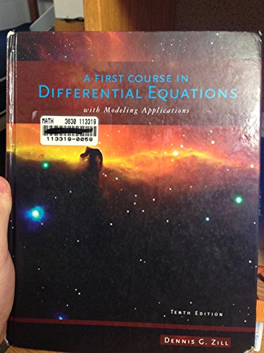 Stock image for A First Course in Differential Equations with Modeling Applications for sale by BombBooks
