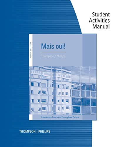 Stock image for Student Activities Manual for Thompson/Phillips' Mais Oui!, 5th for sale by Books From California