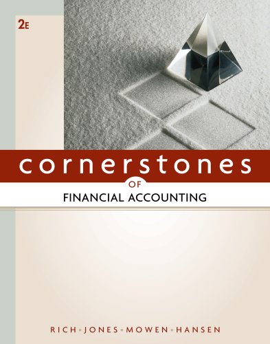 Bundle: Cornerstones of Financial Accounting, 2nd + CengageNOW on Blackboard Printed Access Card (9781111878979) by Rich, Jay; Jones, Jeff; Mowen, Maryanne; Hansen, Don