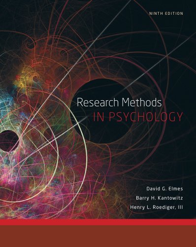 Bundle: Research Methods in Psychology, 9th + WebTutorâ„¢ ToolBox for Blackboard Printed Access Card (9781111995515) by Elmes, David G.; Kantowitz, Barry H.; Roediger, III Henry L.