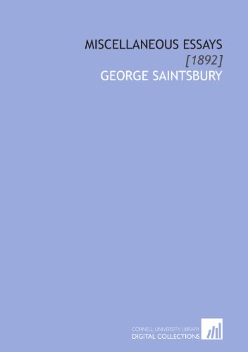 Miscellaneous Essays: [1892] (9781112074769) by Saintsbury, George