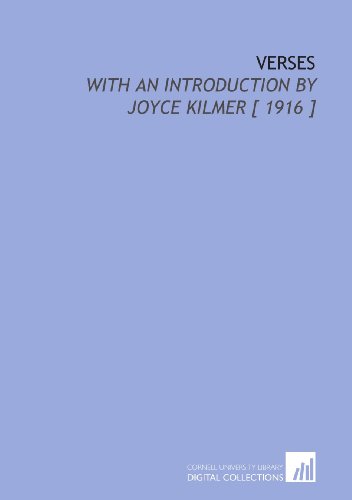 Verses: With an Introduction by Joyce Kilmer [ 1916 ] (9781112394898) by Belloc, Hilaire