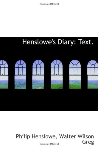 Immagine dell'editore per Henslowe's Diary: Text. venduto da Revaluation Books