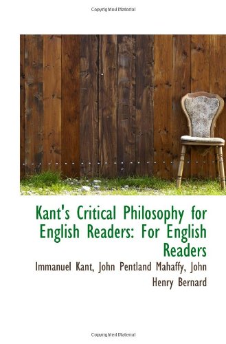 Imagen de archivo de Kant's Critical Philosophy for English Readers: For English Readers a la venta por Revaluation Books