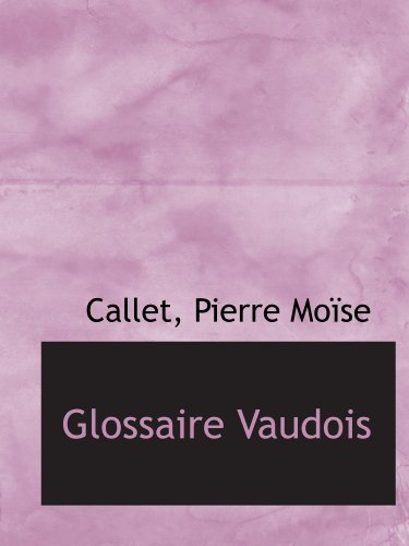 Stock image for Glossaire Vaudois for sale by Revaluation Books