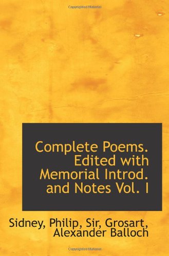 9781113192196: Complete Poems. Edited with Memorial Introd. and Notes Vol. I