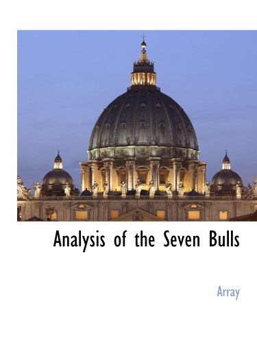 Imagen de archivo de Analysis of the Seven Bulls a la venta por Revaluation Books