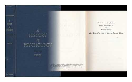 Stock image for A History of Psychology. for sale by Research Ink