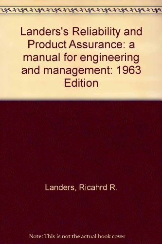Stock image for Reliability and Product Assurance; a Manual for Engineering and Management for sale by HPB-Red