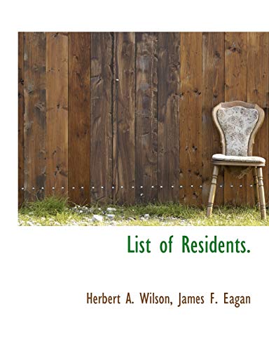 9781115305853: List of Residents.