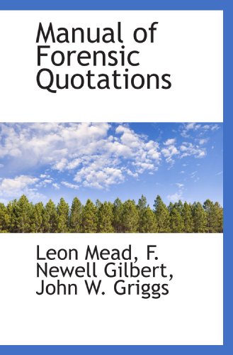 Stock image for Manual of Forensic Quotations for sale by Revaluation Books